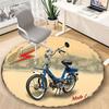 Simson Retro Motorcycle Round Rug – Non-Slip Round Floor Mat – Indoor Home Decor Rug