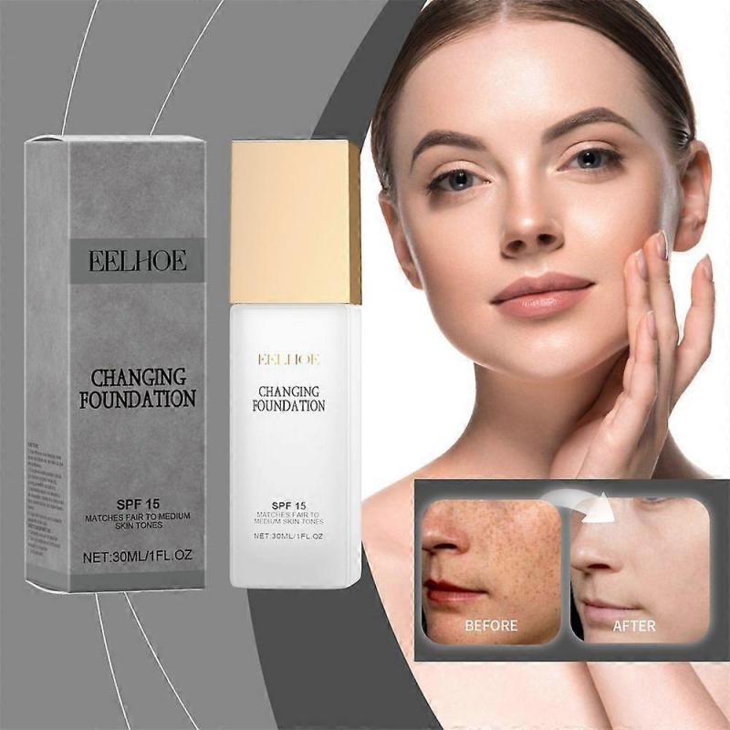 Color-Changing Foundation for Women Hydrating Magic Skin-Changing Foundation Moisturizing Lightweight Non-Greasy