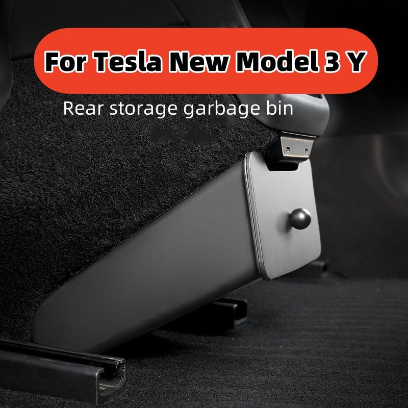 Для Tesla Model 3 Highland 2024 Model Y Задний центральный ящик для хранения ABS Автомобильная консоль Мусорный бак Мешок для мусора Поддон под сиденьем