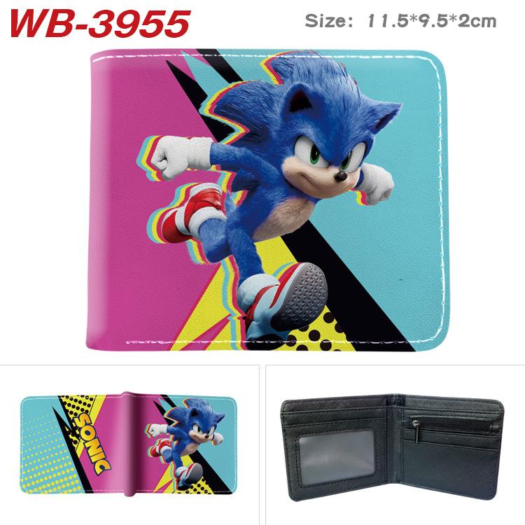 Sonic The Hedgehog Wallet Short Bi-fold Card Holder Colorful Cartoon Anime Coin Purse 1pcs
