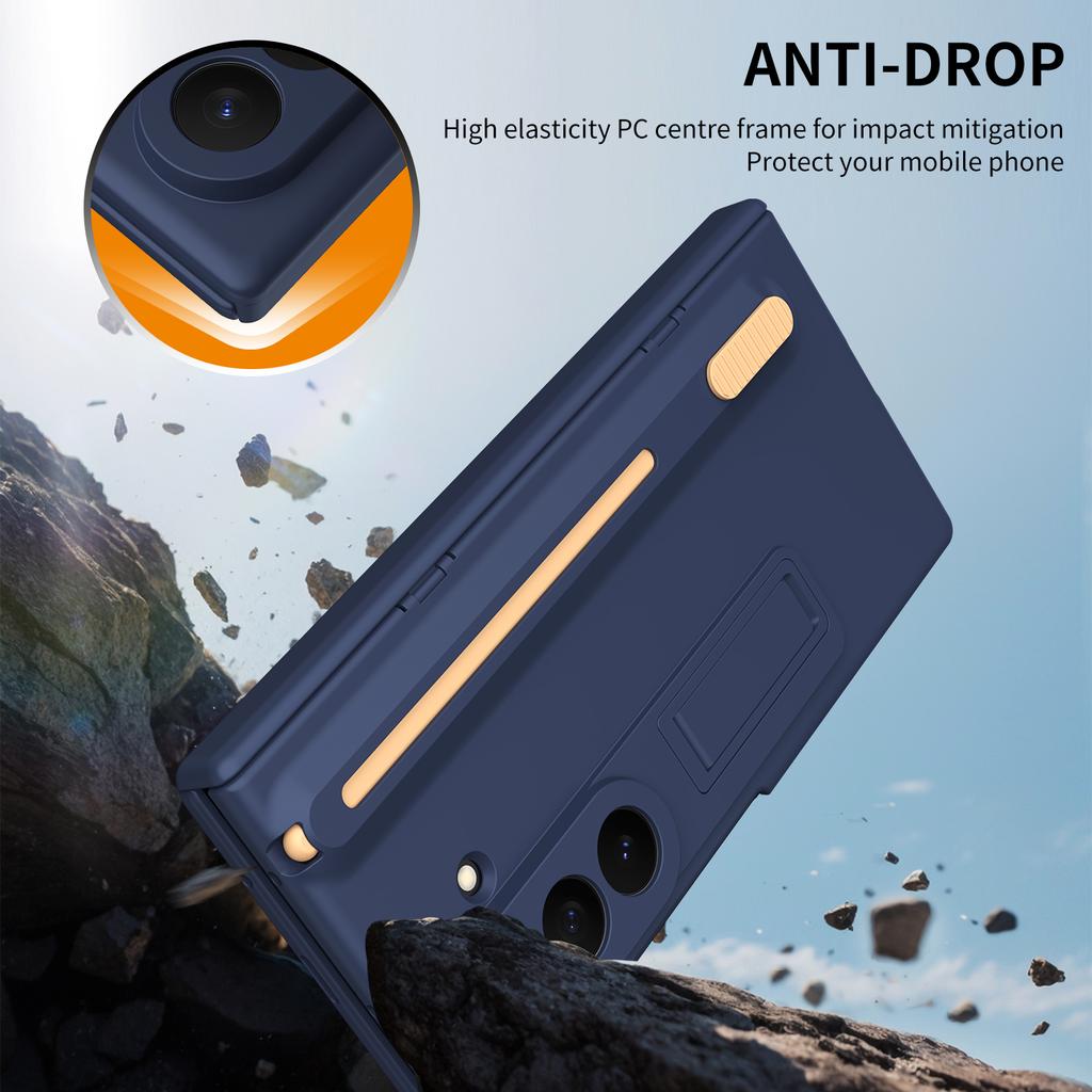 Магнитный чехол-книжка для телефона Samsung Galaxy Z Fold 7 3 4 5 6 с защитой экрана из стекла, выдвижным слотом для хранения ручки, держателем, крышкой для Galaxy Z Trifold