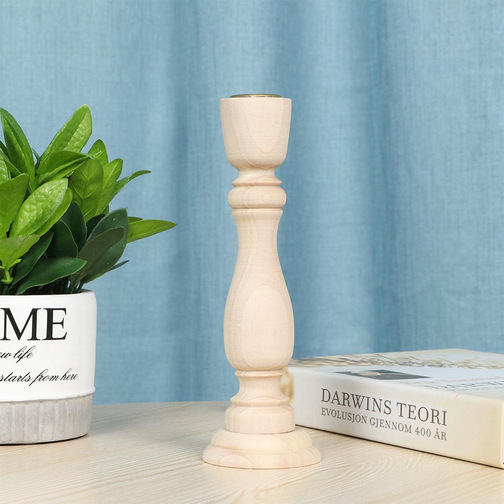 Home Decor Vintage Retro Wood Candle Holder Wedding Decoration Candlestick Holder Wooden Pillar