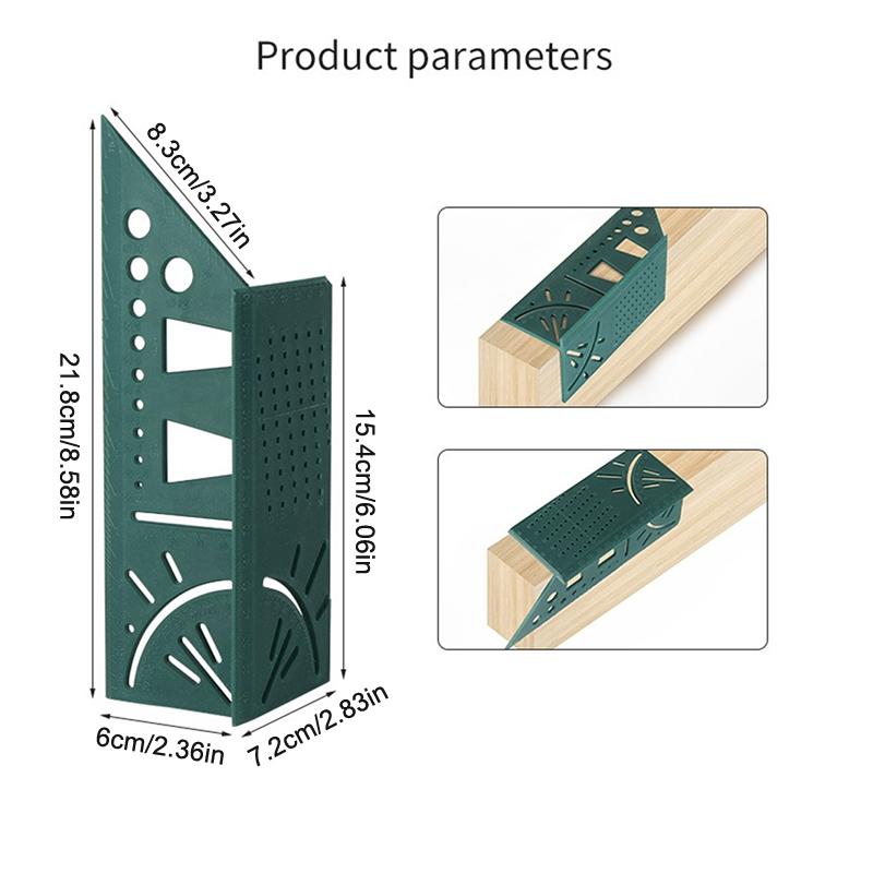 Многофункциональный угловой столярный шаблон: 3D Шаблон «Елочка» для разметки с позиционированием перфорации, Инструмент для плотников и профессиональных декоративных проектов