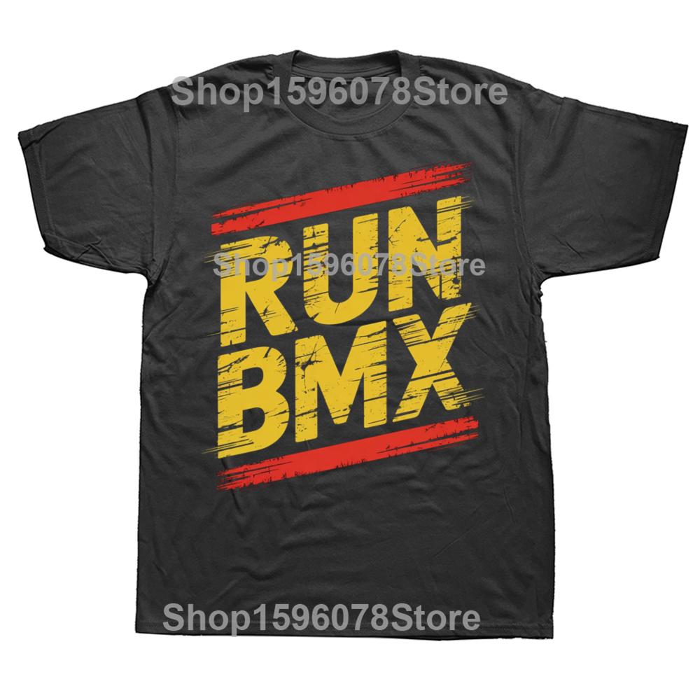 BMX Велосипед Гонки Подарок Беги BMX Графические Футболки Мужские Женские Мода Повседневная Футболка 100% Хлопок Свободная Оверсайз Футболка