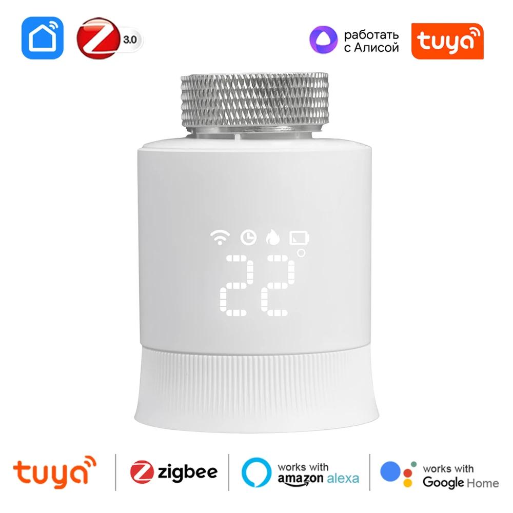 Tuya ZigBee 3.0 Новый интеллектуальный радиаторный приводной клапан программируемый термостат температурный обогреватель голосовое управление для Alexa Google Home