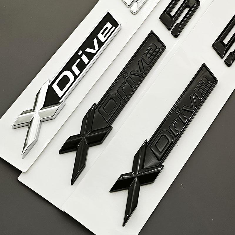 For BMW X5 X7 XDrive 50d 55d Tail Exterior Accessories Logo XDrive 50d 55d Badge ABS Chrome Black Rear Trunk Emblem Sticker