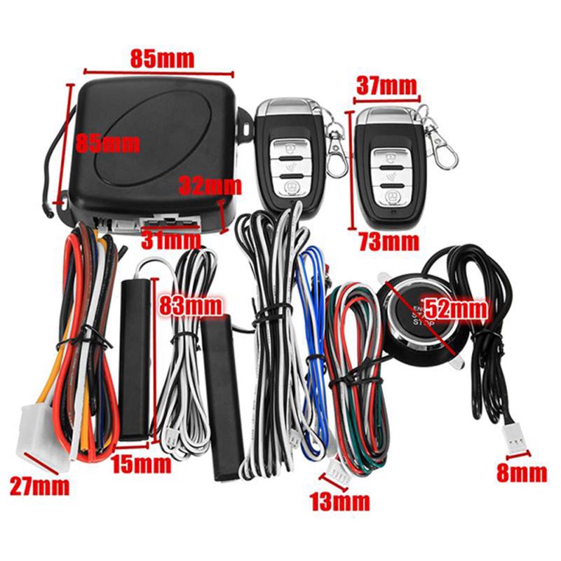 9Pcs/Set Car SUV Keyless Entry Engine Start Alarm System Push Button Remote Starter Stop Auto