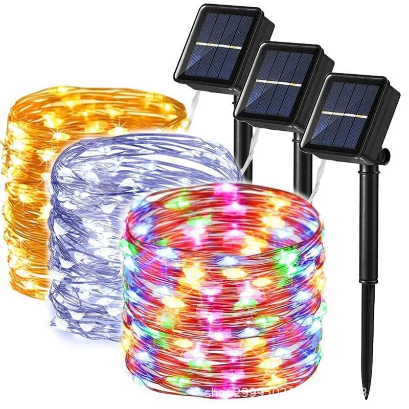 Waterproof Solar LED Copper Wire Lights with Remote - Outdoor Decorative Lights for Camping & Christmas
