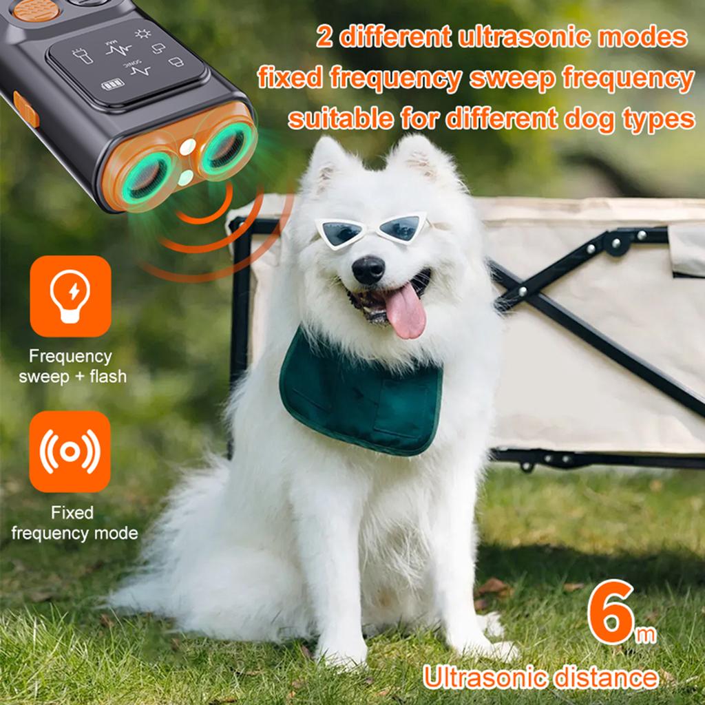 Dog Barking Control Devices - Anti-Bark Deterrent with LED Flashlight Rechargeable Portable Dog Barking Silencers for Indoors Outdoors