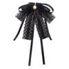 Fashion Black Lace Ribbon Bow Tie Pearl Pendant Brooch Women Shirt Collar Clothes Necktie Decoration Accessories