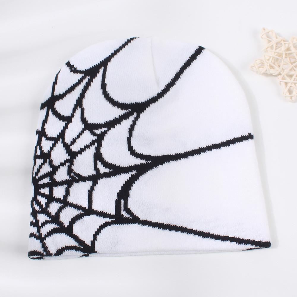 Европейский стиль Элегантная хип-хоп вязаная шапка Паутина Зимняя теплая Защита ушей Уличная шерстяная шапка