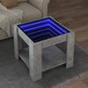 VidaXL Coffee Table with LED Concrete Grey 53x53x45 Cm Engineered Wood, Side Table, Living Room Table, Side Table, End 847542