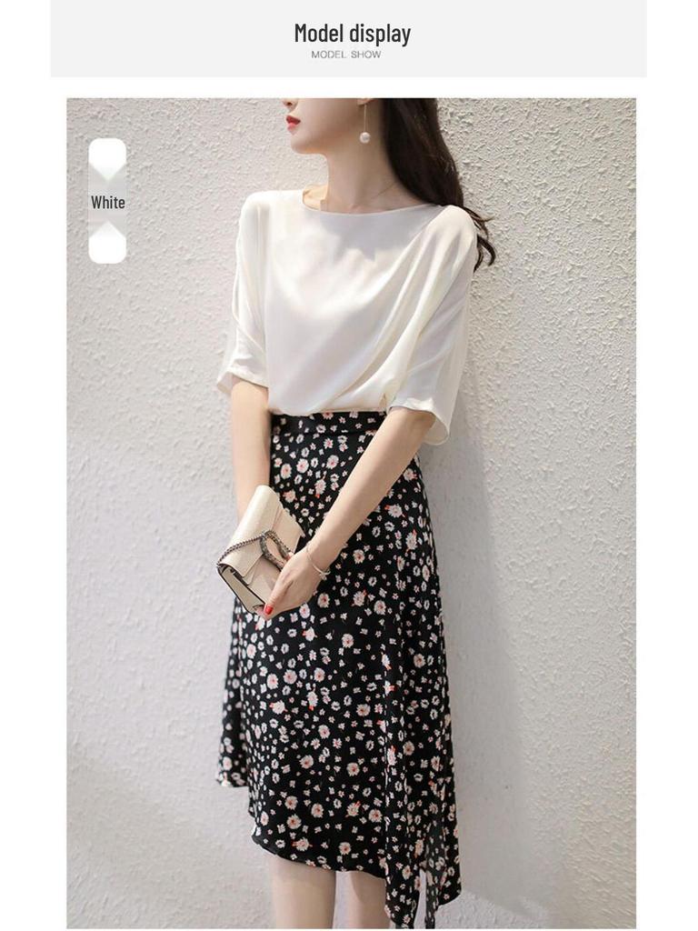 Женский облегающий топ с рукавом три четверти в корейском стиле из сатина