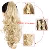 Синтетический женский хвост на заколке, вставные волосы, волнистый кудрявый стиль, накладной хвост, прическа черного, коричневого, блонда