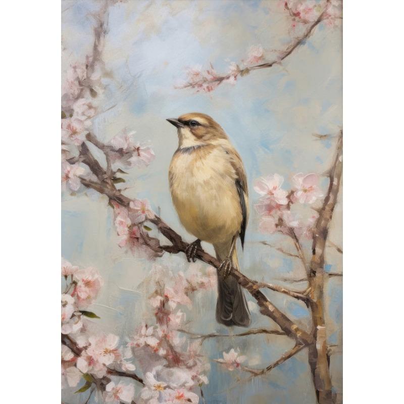 Весенний и Пасхальный Постер Весеннее Поле Диких Цветов Семейство Кроликов Город Город Пасхальный Кролик Холст Живопись Настенное Искусство Картина Домашний Декор