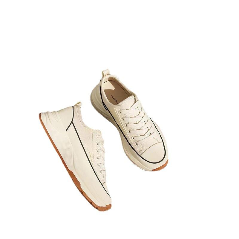 Холщовые туфли женские на платформе туфли Форреста Гампа маленький ароматный ветер женские туфли новые весенне-осенние для отдыха и спорта маленькие белые туфли маффин