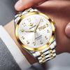 OUPINKE Men's Watch Automatic Mechanical Watch Stainless Steel Business Double Calendar Anti-high-end Watch