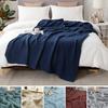 Muslin Blanket Summer Couch Throw Breathable Solid Color Muslin Wrap Cuddly Blanket for Bed Sofa Travel Holiday Use