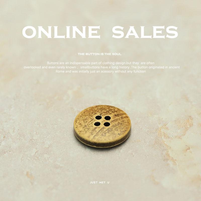 5Pcs Flower Wood Buttons Four-Eye Clothing Buttons Knitted Cardigan Jacket Trench Coat Children'S Clothing Wooden Decorative Buttons