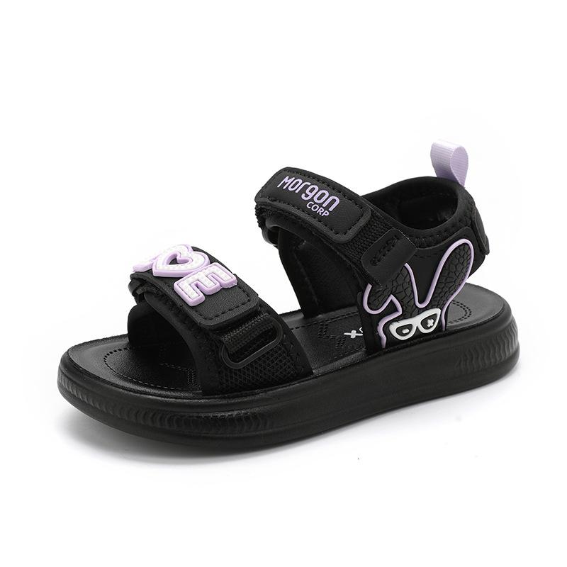 Children Open Toe Beach Sandals Soft Sole Non Slip Girls Casual Shoes Cute Bunny Toddler Footwear