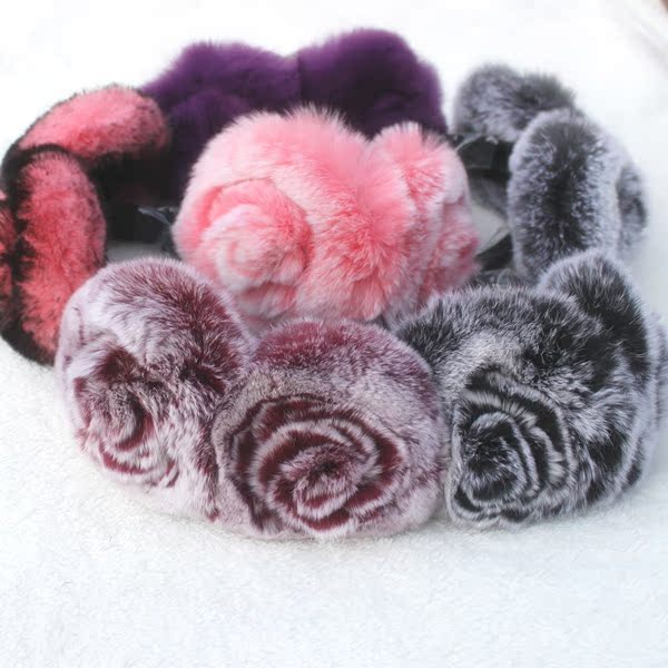 Теплые многоцветные наушники-вкладыши для девочек из натуральной шерсти кролика Рекс, шерстяные наушники, зимние, милые, зимние