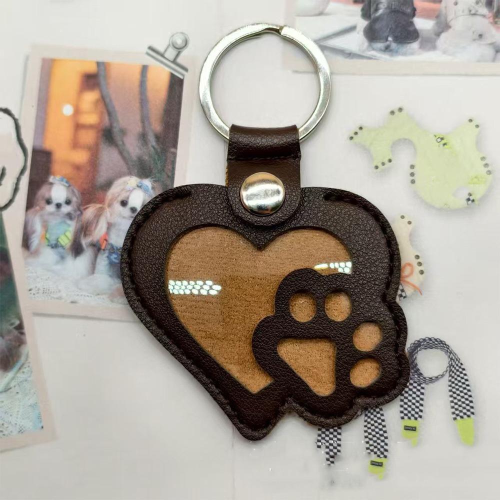 PU Leather Pet Hair Key Chain Portable Memorial Key Chain Pet Hair Storage Bag Pet Loss Memorial