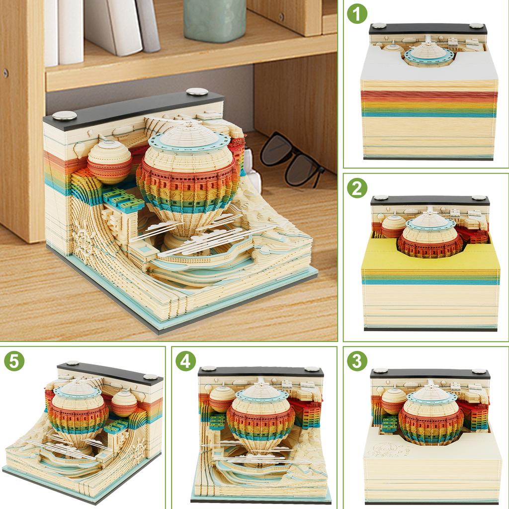 New Block Calendar 3D Notepad Block DIY Exquisite Memo Pad Cute Note Paper 3D Artistic Notepad Decorative Valentine's Day Gift