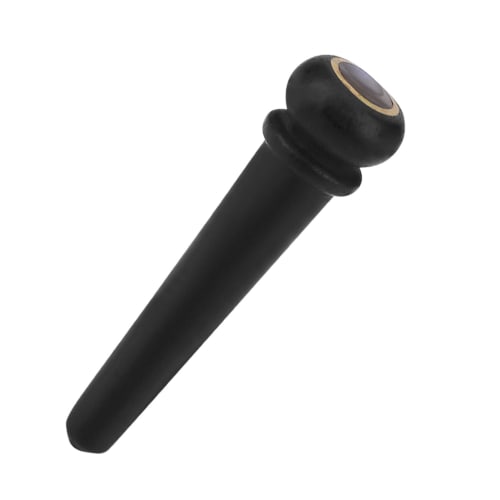 Set of 6 Ebony Guitar Bridge Pins with Abalone Shell Decoration for Acoustic Folk Guitars