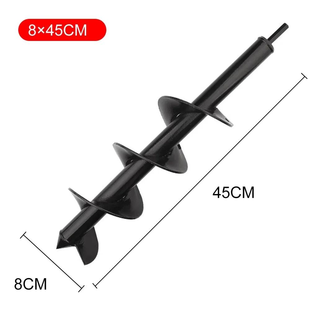 1 шт. Садовый шнек, сверло, стальной садовый инвентарь, спиральный стержень для рыхлой почвы, рытье ям, посев, посадка цветов, деревьев, инструмент для посадки