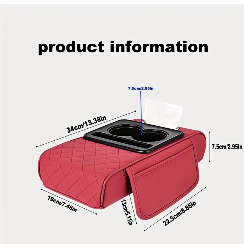 1 подлокотник центральной консоли автомобиля из искусственной кожи, утолщенная подушка для подлокотника, удлинительная подушка с подстаканником, сумка-органайзер для салфеток