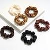 1Pc 12cm Black Brown Women Silk Satin Scrunchies Korean Ladies Girls Elastics Hair Band Ponytail Hold Hair Accessories