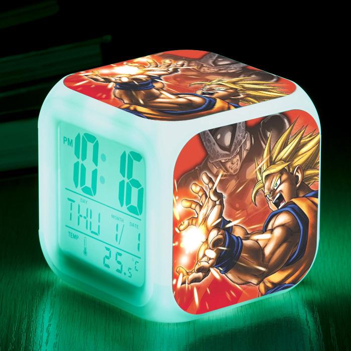 Аниме Dragon Ball Цифровые часы Сон Гоку Гохан Веджета Маджин Буу Броли Бульма Тракс Будильник Фигурка Детские Светящиеся Игрушки Кукла