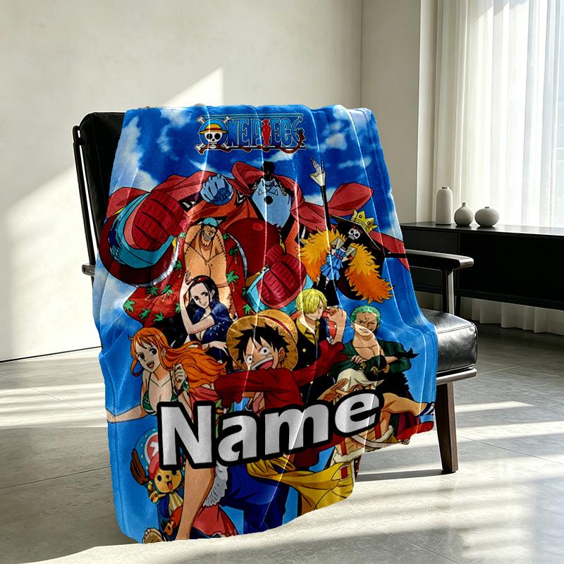 Custom Name Personalized One Piece Print Blanket, Home Decor, Bedroom, Sofa, Camping, Couch, Gifts for Birthday Christmas