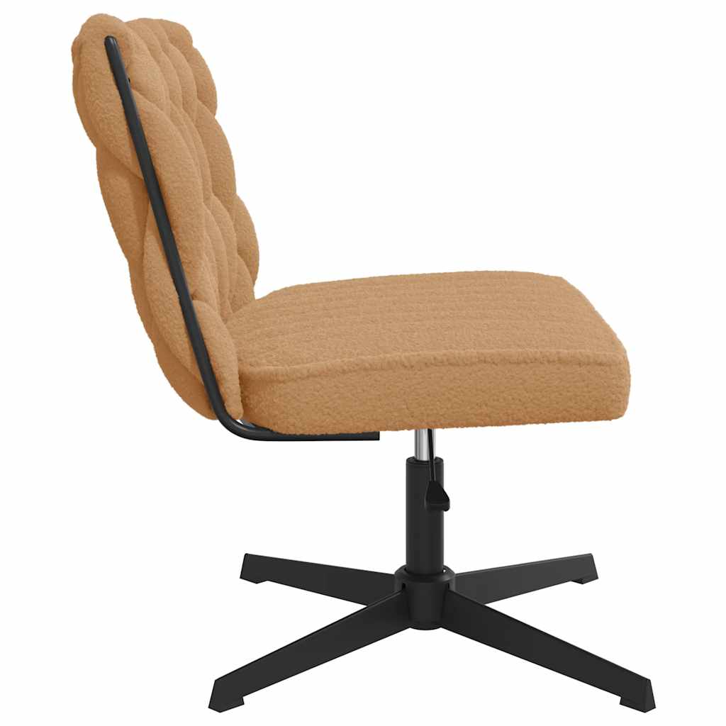Office Swivel Chair Beige Textured Wool Like Fabric