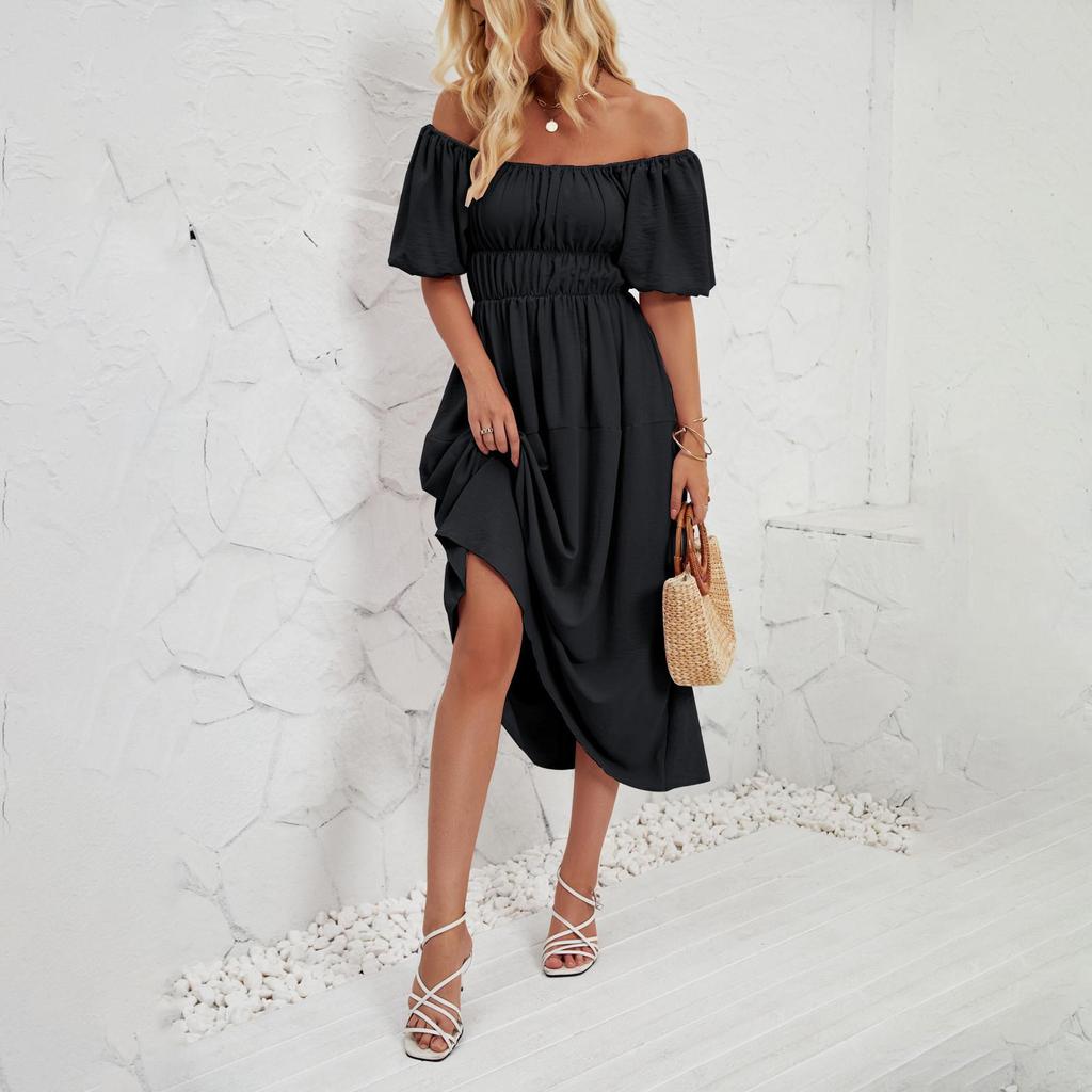 Летнее женское модное однотонное плиссированное платье без бретелек длиной до щиколотки с v-образным вырезом