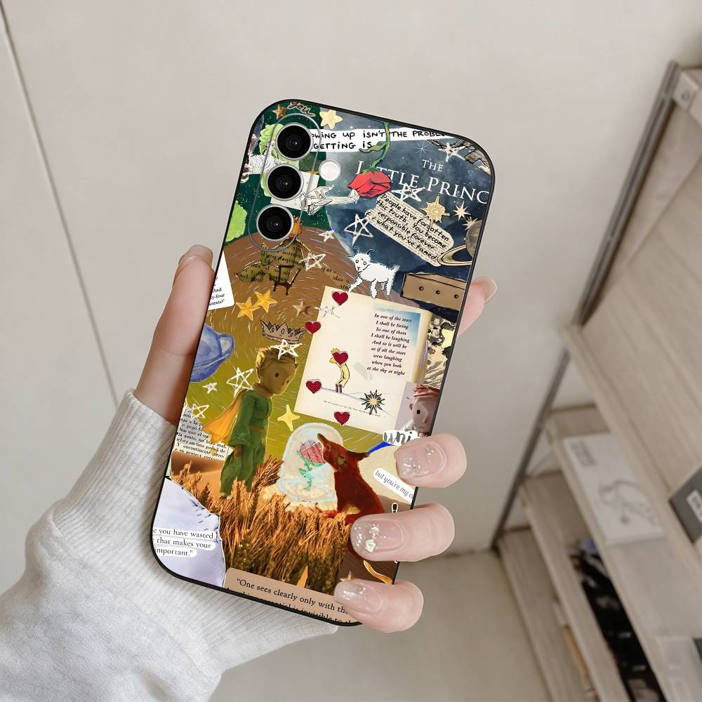 Чехол для телефона Маленький принц Для Samsung Galaxy A73,A72,A71,A70,A53,A52,A51,Другие Мягкий черный чехол