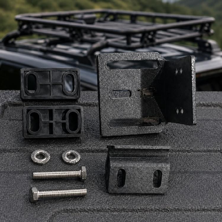Черный Комплект Крепежных Элементов Багажника на Крышу с Множественными Удлиненными Монтажными Пазами для Задач по Замене и Планированию Установки Багажника на Крышу