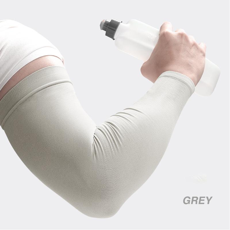 Plus Size Men's Arm Sleeves Cycling UV Protection Cooling Driving Big Size Elastic Breathable Ice Silk Sun Sleeves Outdoor Sport