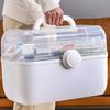 Medicine Storage Box Pill Organizer 3-Layer Design Large Capacity Transparent Lid Portable Medicine Organizer Box with Handle