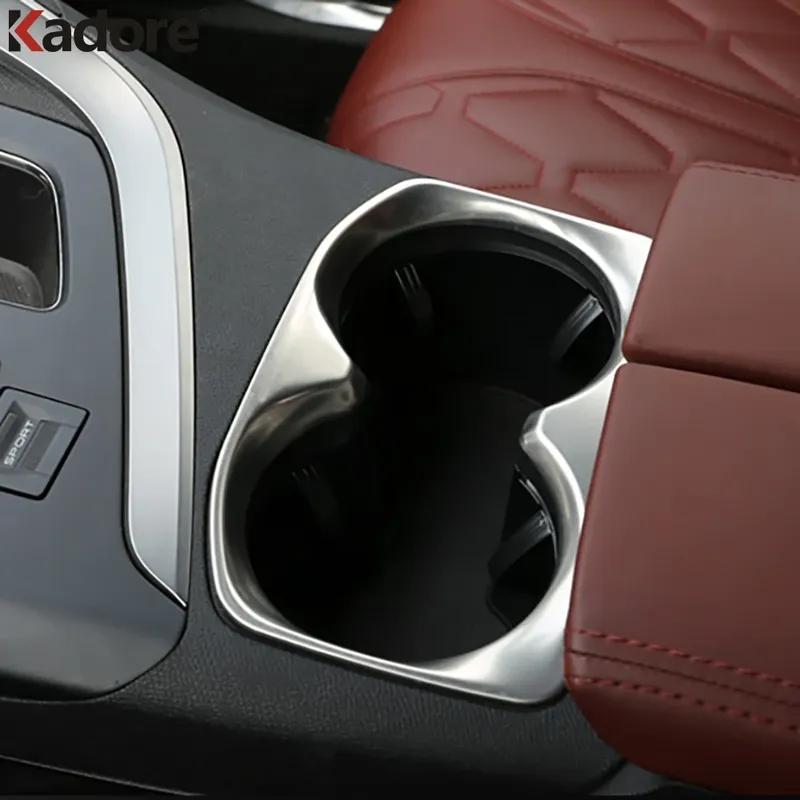 For Peugeot 3008 5008 GT 2016-   Carbon Fiber Car Console Water Cup Holder Frame Cover Trim Interior Accessories