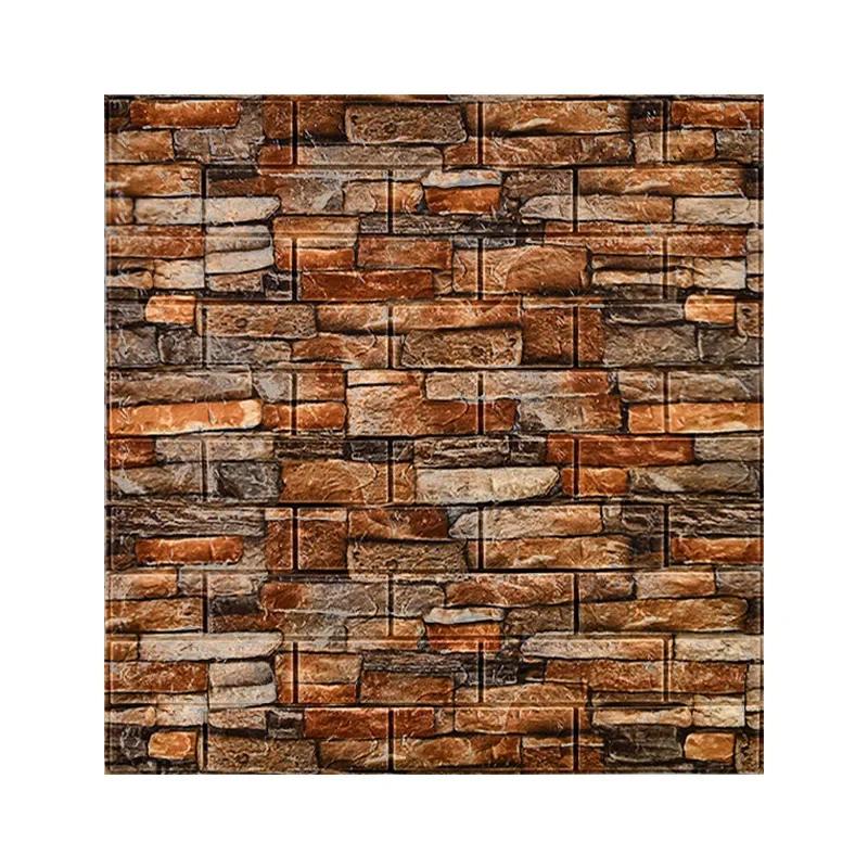 Самоклеящиеся 3D Трехмерные Наклейки на Стену Пенокирпич Узор Декоративные Наклейки Ретро Тренд Фоновые Обои muraux