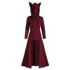 Womens Cat Ears Hooded Plus Size Vintage Cloak High Low Sweater Blouse Tops