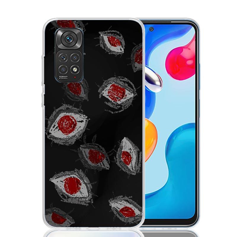 Чехол для телефона с пугающим лицом и глазами для Xiaomi Redmi Note 15 14 13 12S 12 Pro Plus 11S 11E 11 11T 10S 10 Арт Мягкий чехол с рисунком Redmi Not