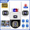 NIBIOK Four Lens Outdoor Camera WIFI HD 20MP Lights Alarm Waterproof Night Vision Video Camera Two Way Intercom Mobile Tracking