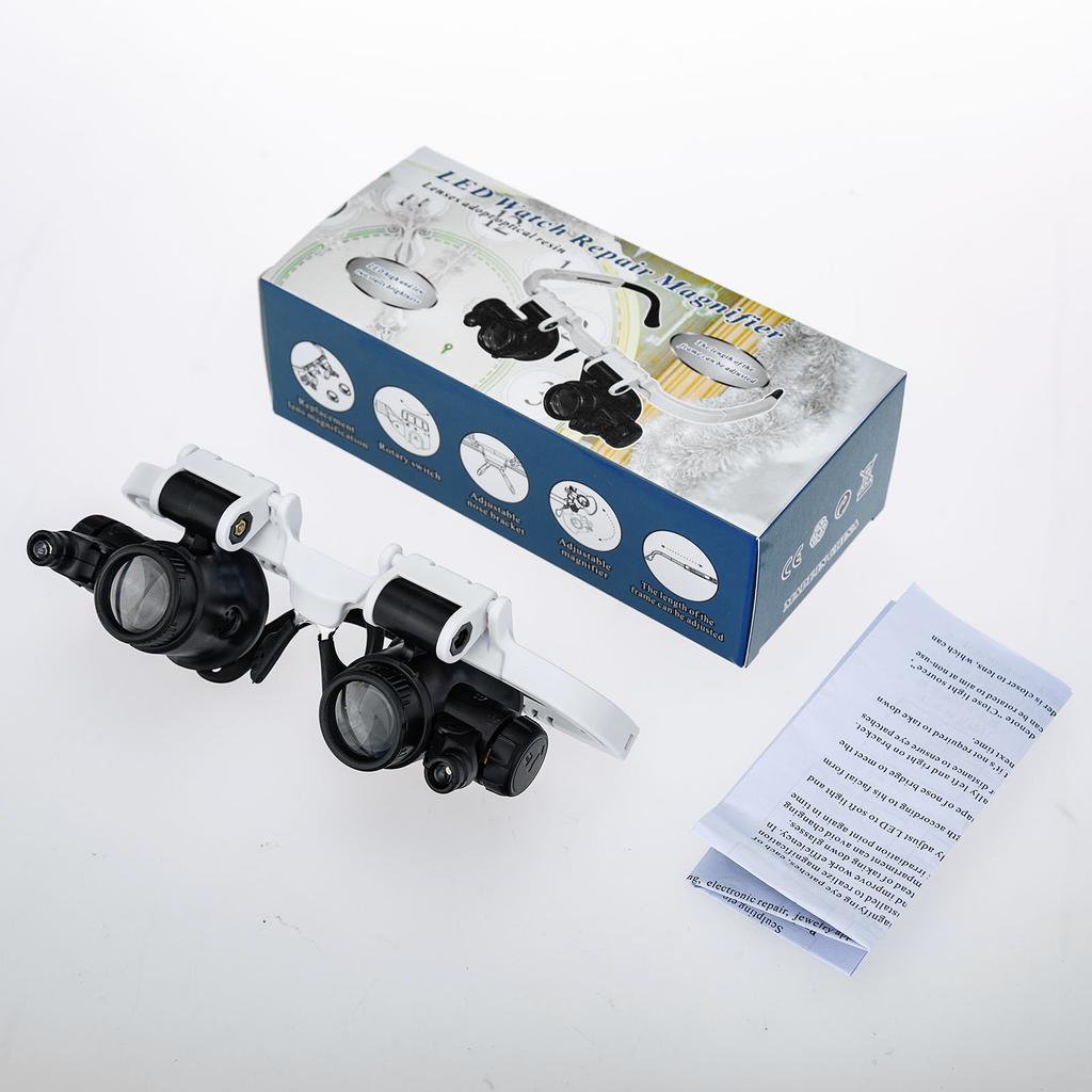 Лупа-лупа, крепление на голову для очков со светодиодной подсветкой, регулируемый кронштейн для очков, лупа для ремонта часов