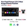 7'' 2Din Android Car Radio Carplay For Ford Focus 2007 Mondeo S-max C-max Kuga Galaxy Fiesta Transit Fusion Connect Video Player
