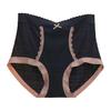 Lady Underpants Lace High Waist Solid Color Thin Tummy Control Elastic Panties Seamless Good Breathability Daily Sport Briefs