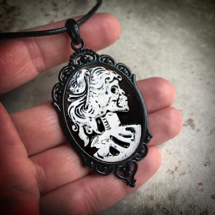 Заявление Кулон Камея Череп Уникальное Ожерелье-Цепочка Украшение Дизайн Для Поклонников Готической И Панк-Культуры