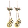 2Pcs Metal Jingle Bells Vintage Golden Decorative Hanging Bell Rustic Xmas Decoration Door Window Wall Ornament Holiday Party