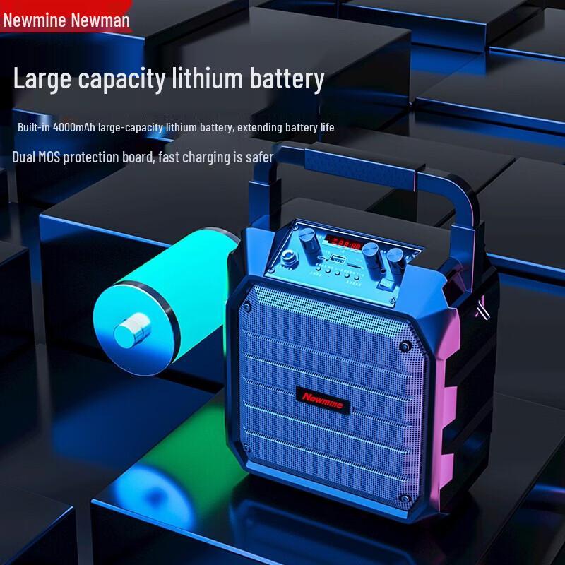 Newmine K98 Портативная Bluetooth-колонка для караоке, для улицы, китайская вилка (адаптер в комплекте)